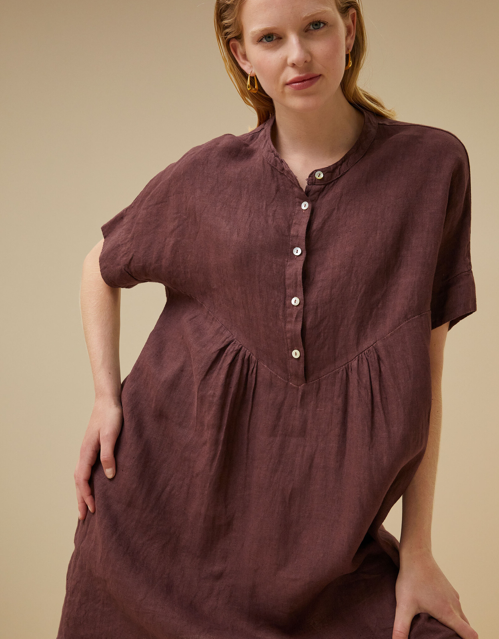 By-bar tais linen dress huckleberry