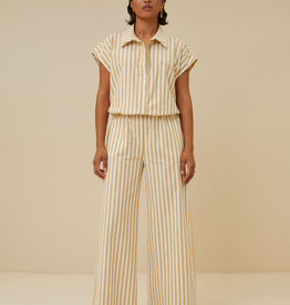 By-bar randy linen stripe pant ochre