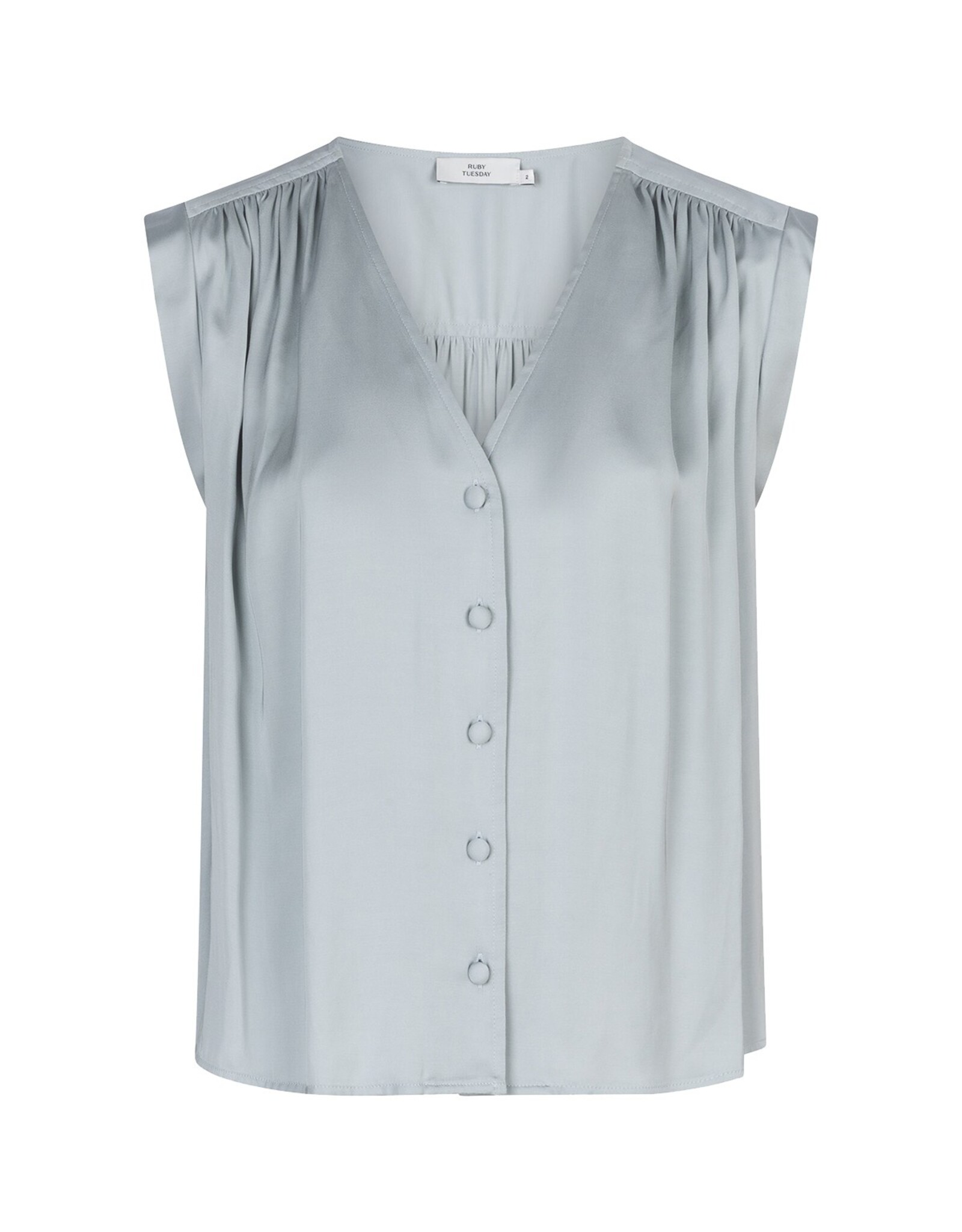 Ruby Tuesday ROLA v neck short sleeve blouse MINERAL GREY