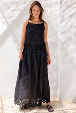 Ruby Tuesday SABIA long skirt with embro details at hem ANTHRACITE