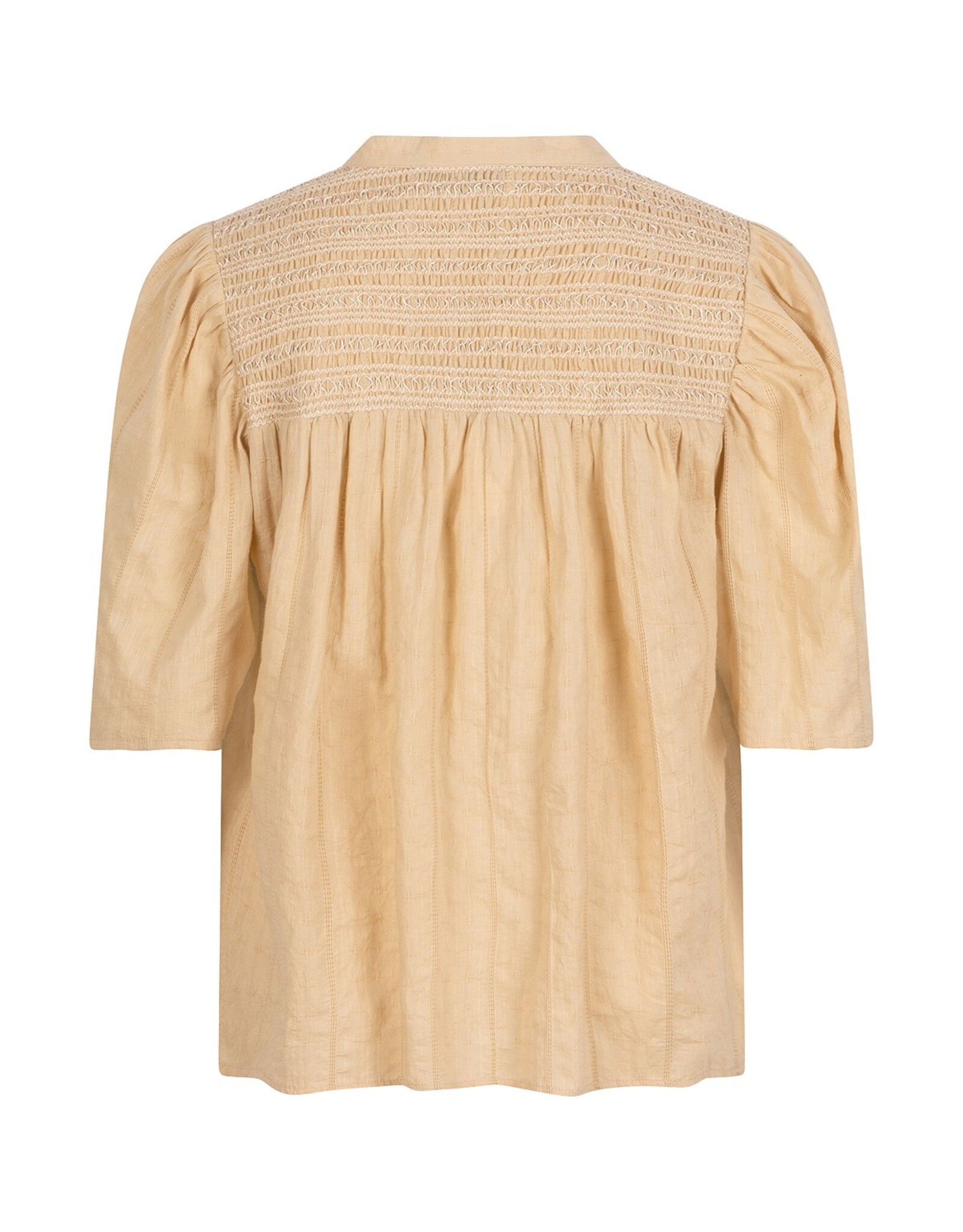 Ruby Tuesday SAFIR blouse with half sleeves and smock on shoulder Light sand
