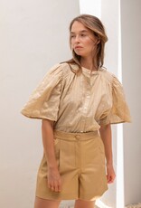 Ruby Tuesday SAFIR blouse with half sleeves and smock on shoulder Light sand