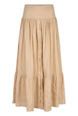 Ruby Tuesday SALI long skirt with smock waistband and full placket Light sand