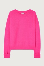 American Vintage VITOW PULL ML COL BATEAU ROSE FLUO