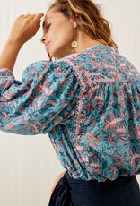 LOUISE MISHA SHIRT JANE TEAL GARDEN OF EDEN