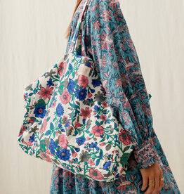 LOUISE MISHA TOTE BAG BEVERLY BLUE WILD BOUQUET