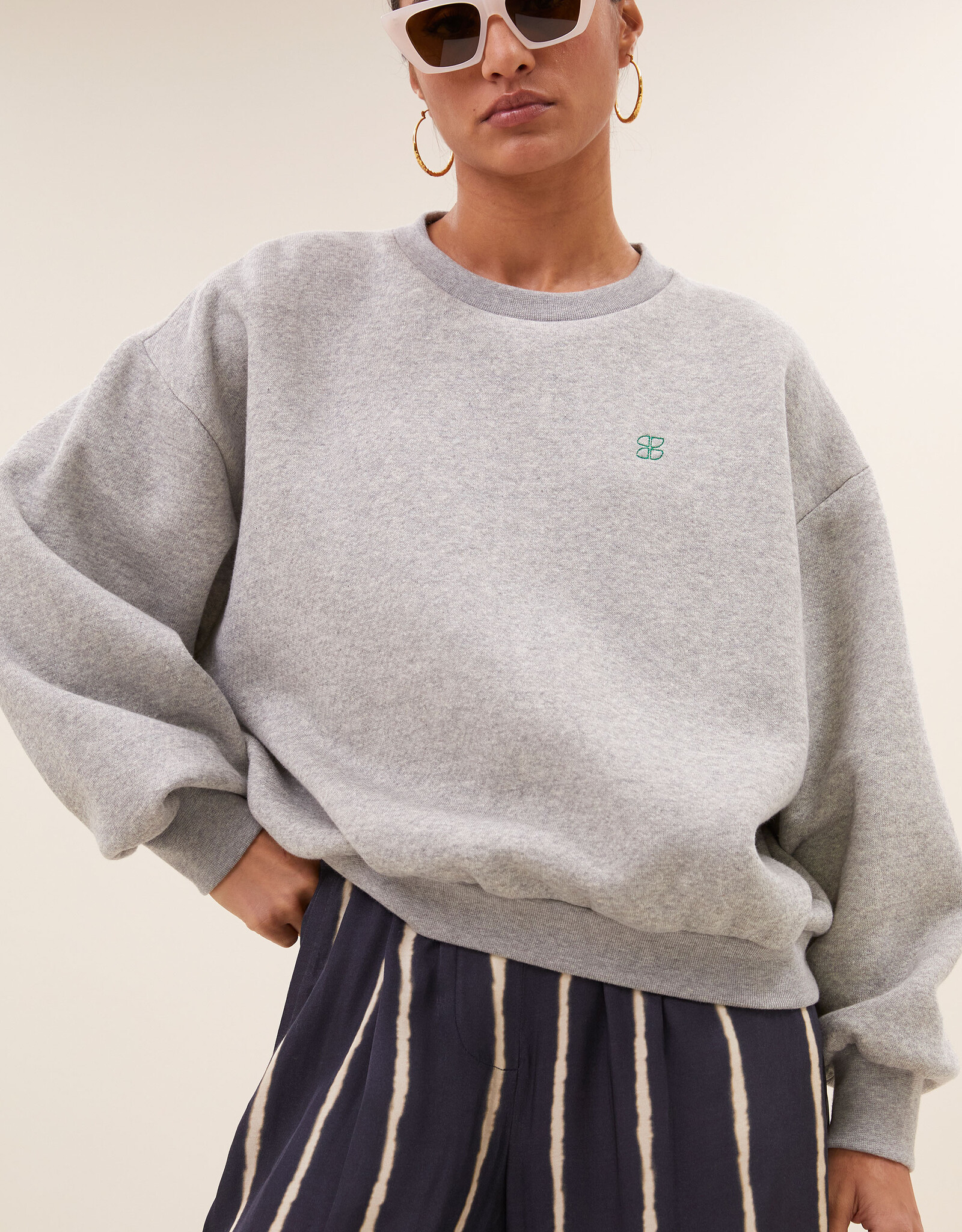By-bar bibi lucky curve sweater grey melee