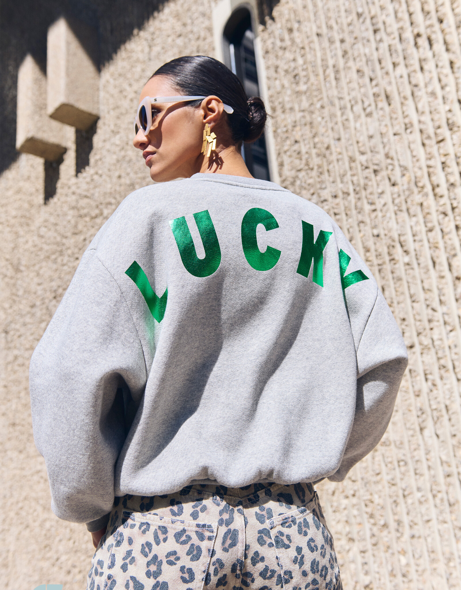 By-bar bibi lucky curve sweater grey melee