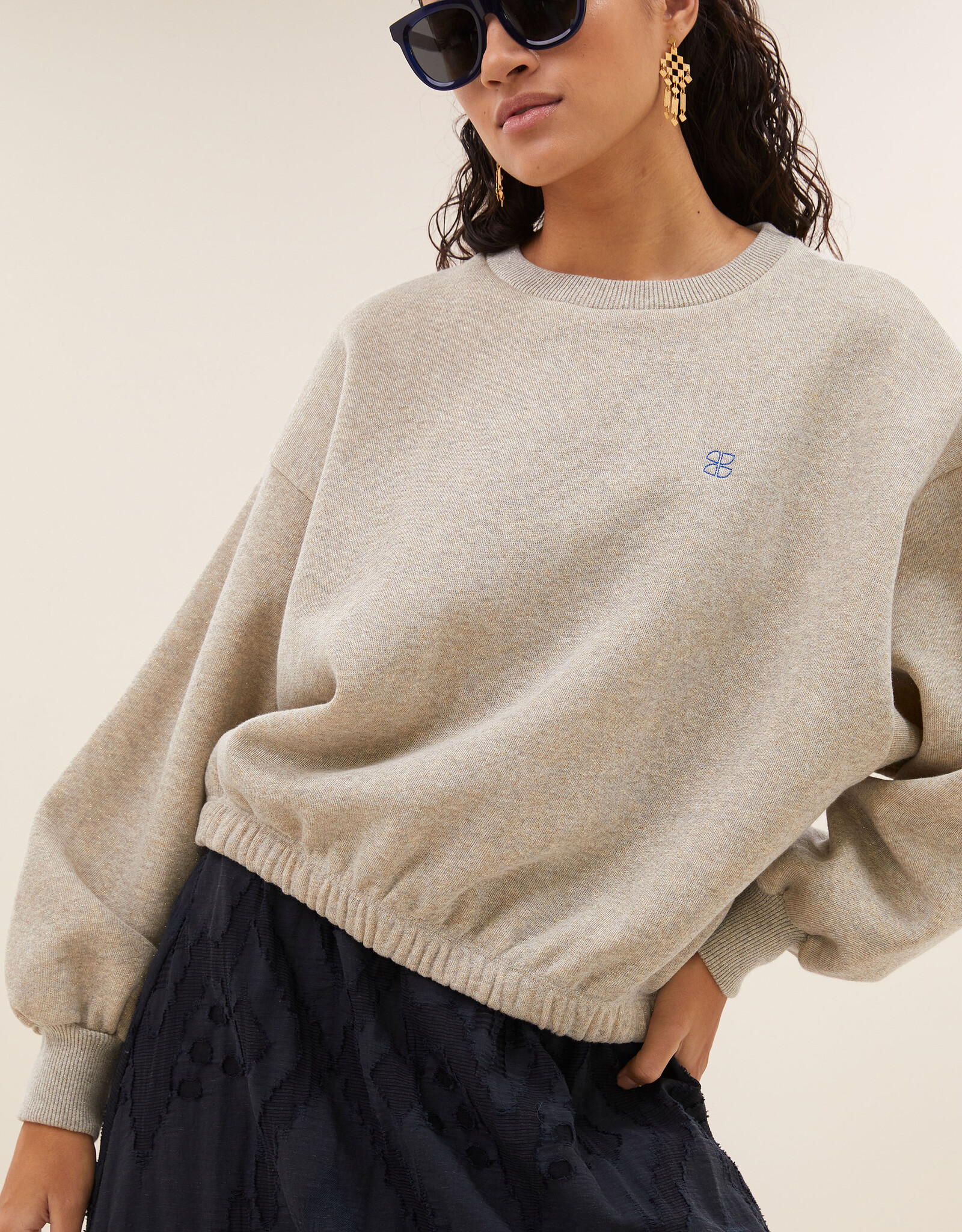 By-bar bodil sparkle sweater gold