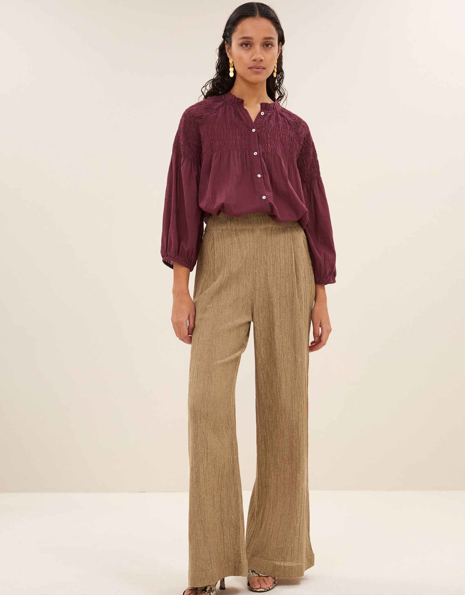 By-bar benji lurex pants gold