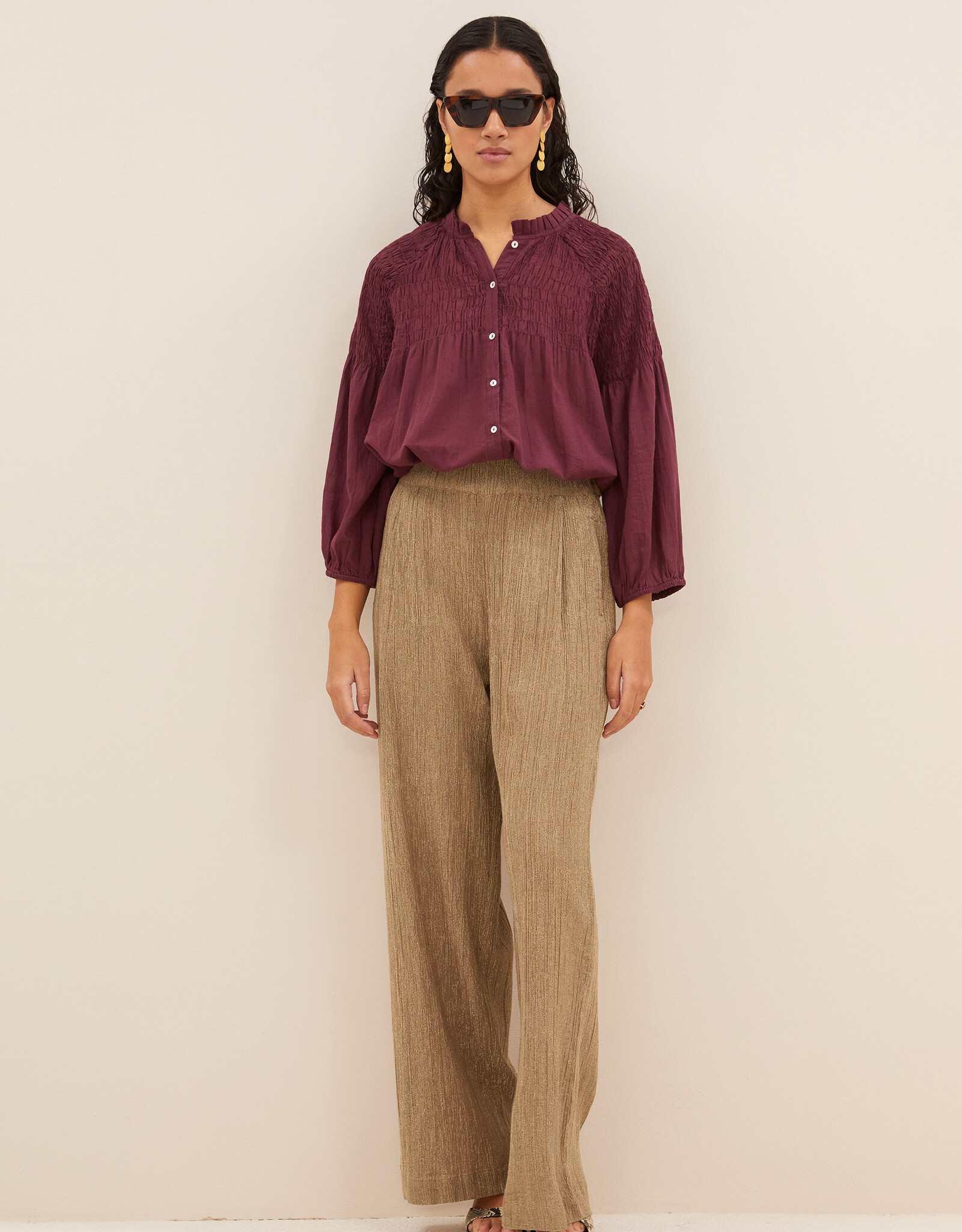 By-bar benji lurex pants gold