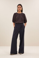 By-bar jet check blouse little check