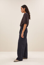 By-bar jet check blouse little check