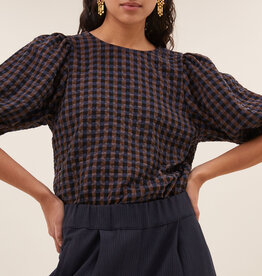 By-bar jet check blouse little check