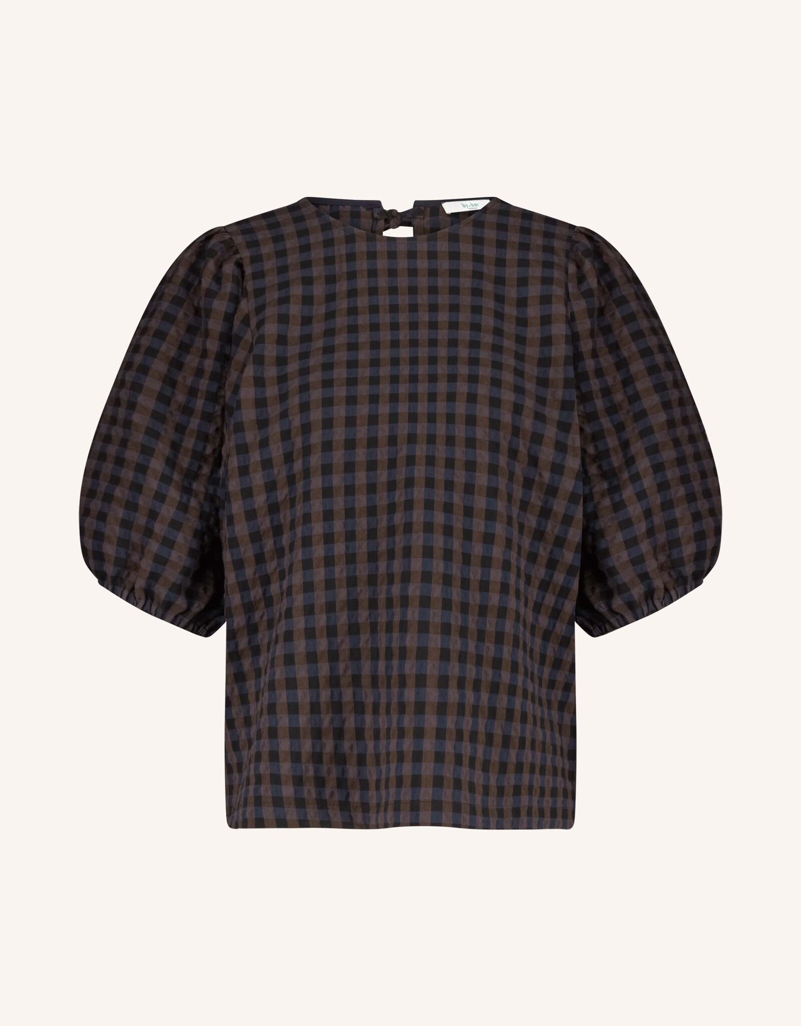 By-bar jet check blouse little check