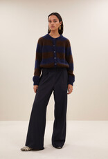 By-bar sian stripe cardigan dark brown stripe
