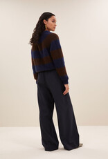 By-bar sian stripe cardigan dark brown stripe