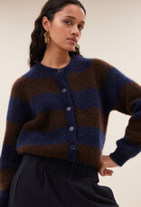 By-bar sian stripe cardigan dark brown stripe