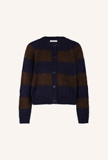 By-bar sian stripe cardigan dark brown stripe