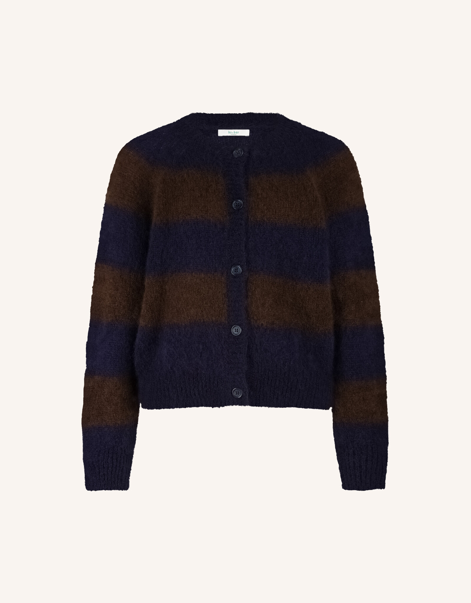 By-bar sian stripe cardigan dark brown stripe
