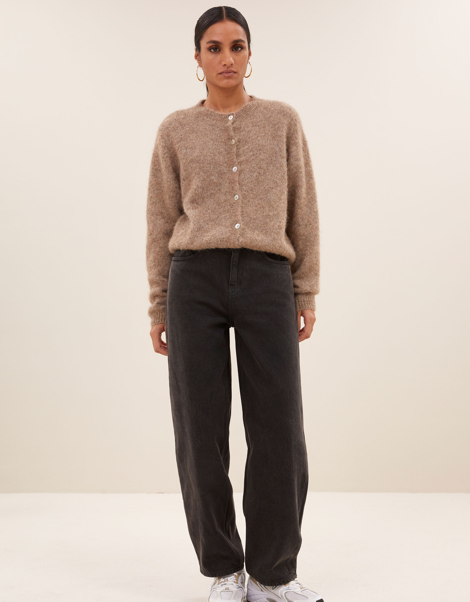 By-bar cleo natural cardigan biscuit