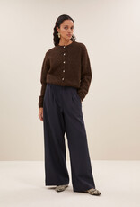 By-bar cleo natural cardigan deep brown