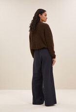 By-bar cleo natural cardigan deep brown