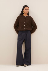 By-bar cleo natural cardigan deep brown