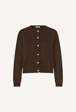 By-bar cleo natural cardigan deep brown