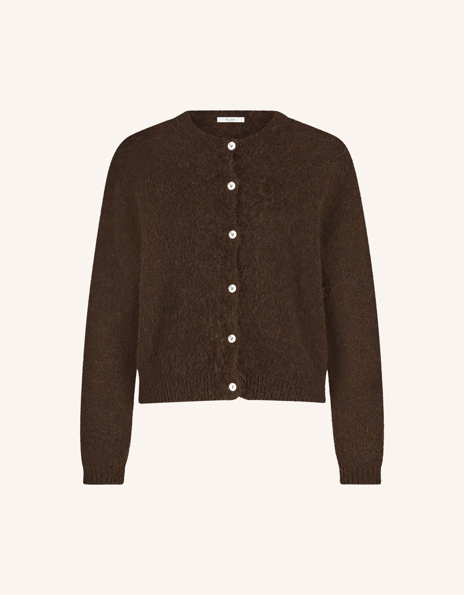 By-bar cleo natural cardigan deep brown