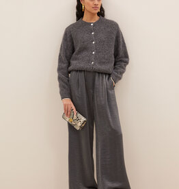 By-bar cleo natural cardigan dark grey melee