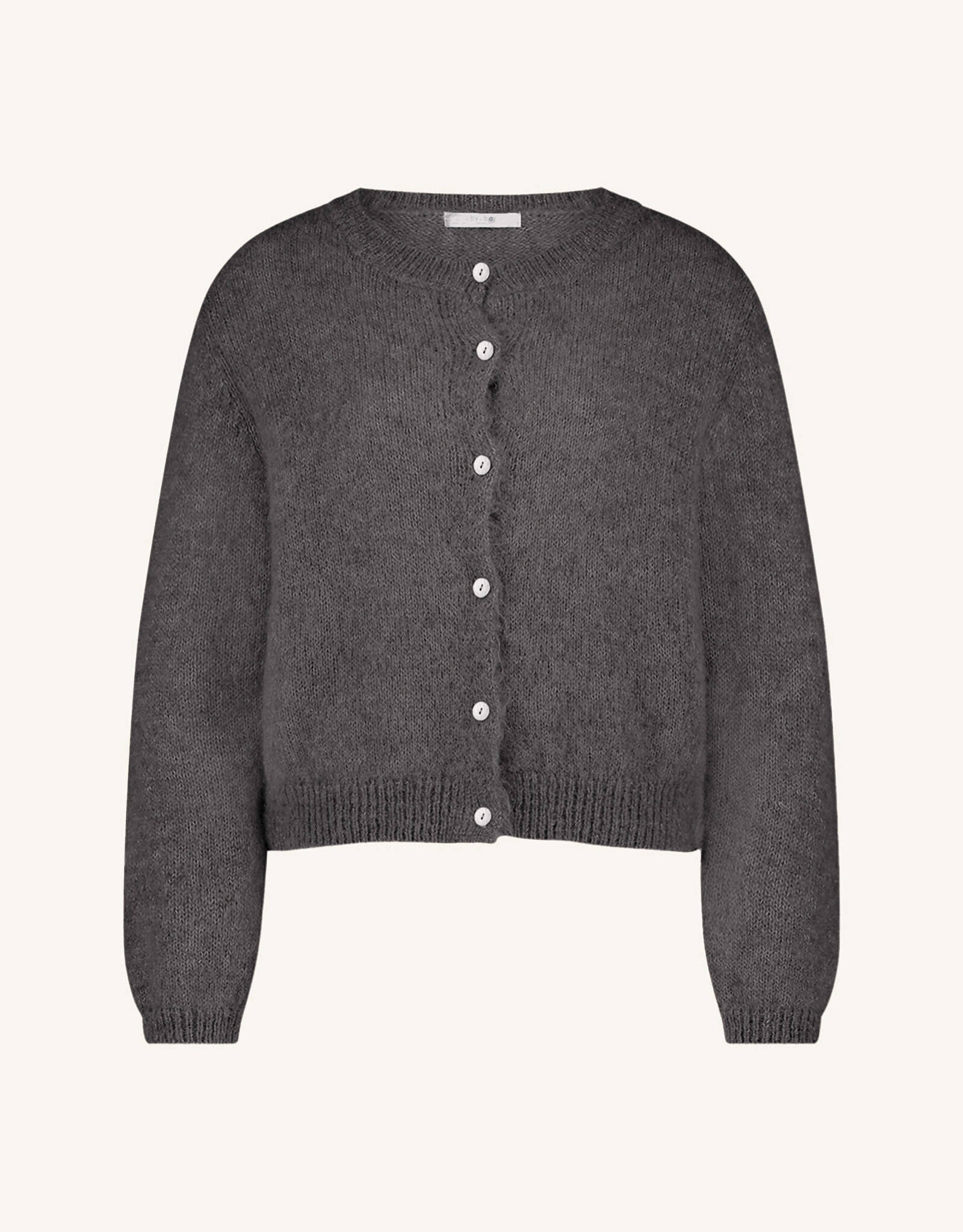 By-bar cleo natural cardigan dark grey melee