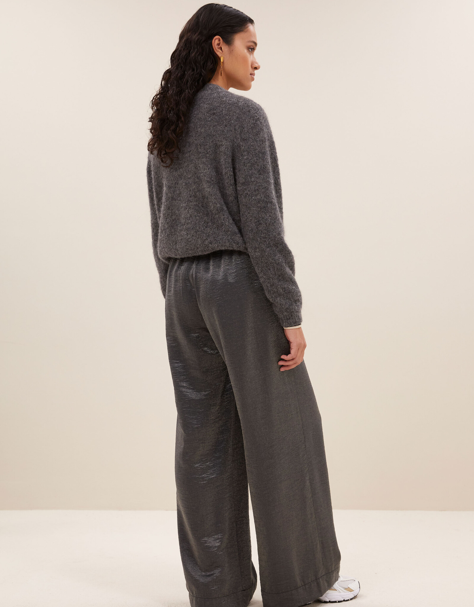 By-bar cleo natural cardigan dark grey melee