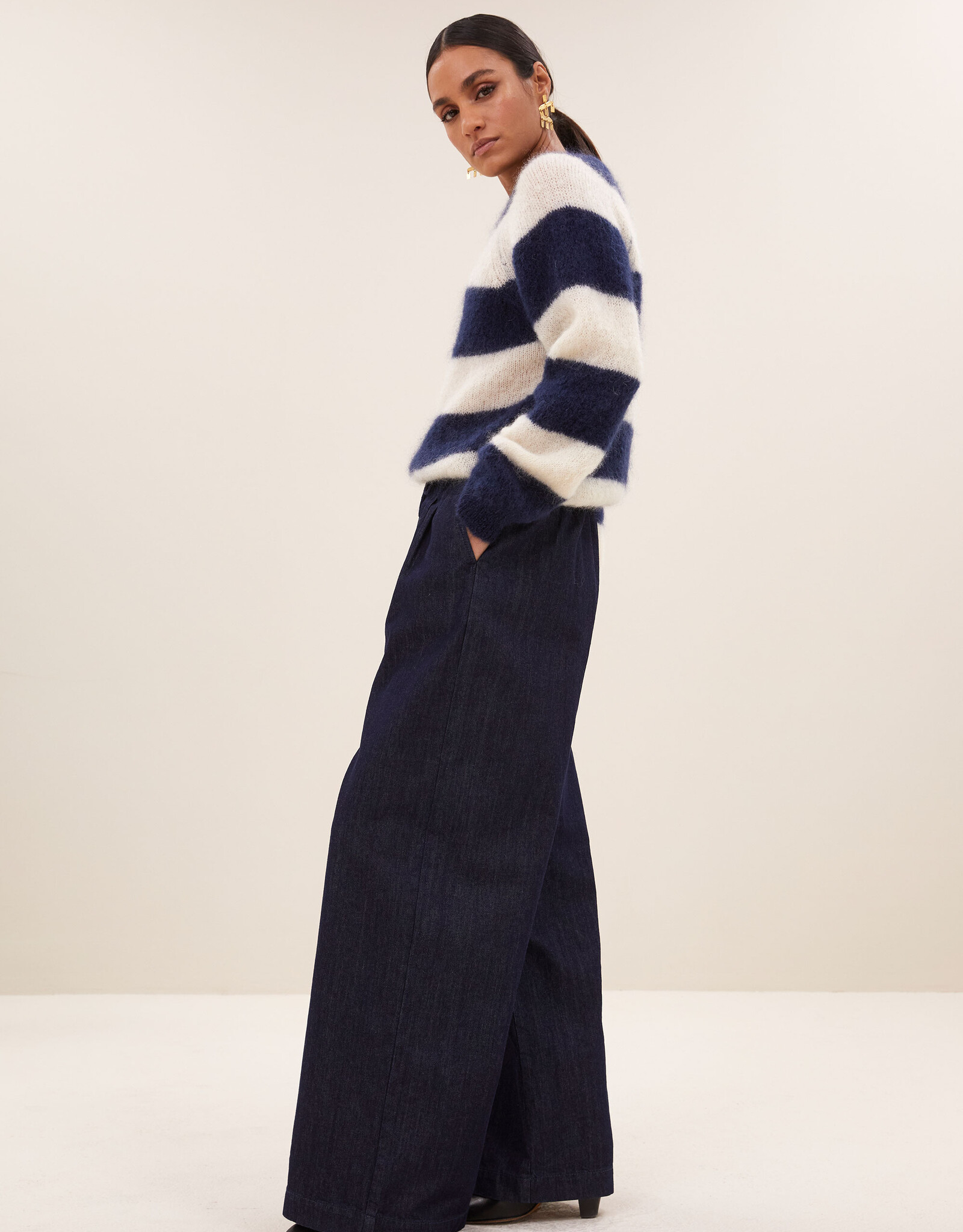 By-bar sian stripe pullover midnight stripe