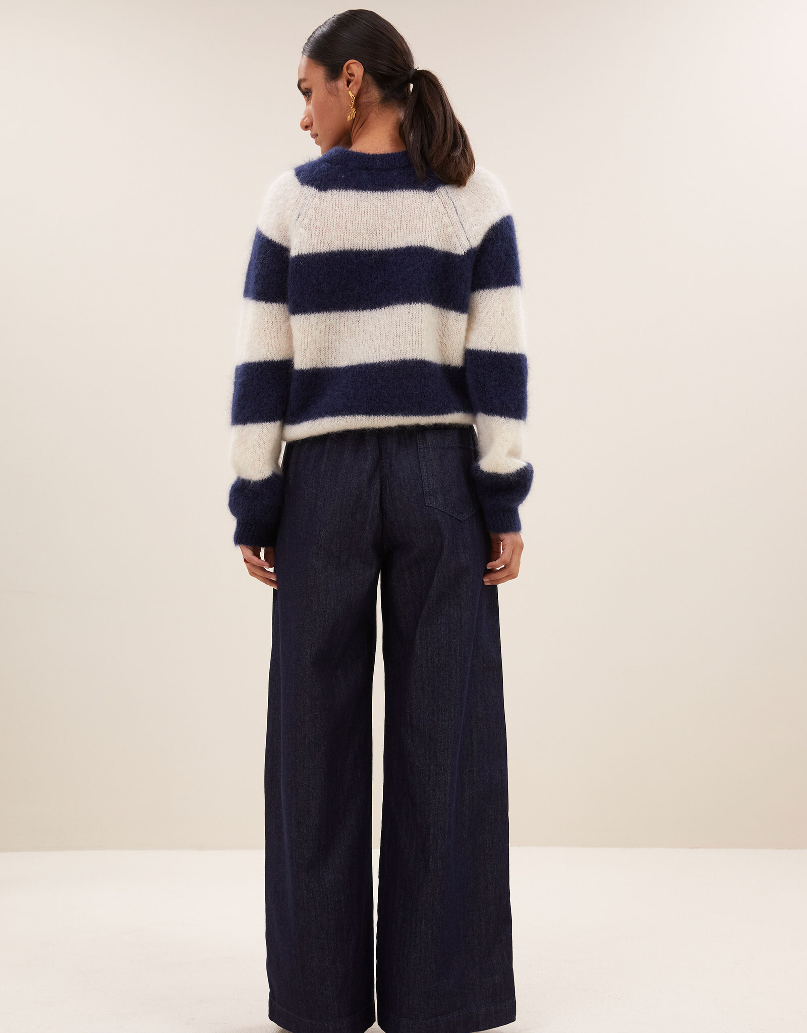 By-bar sian stripe pullover midnight stripe