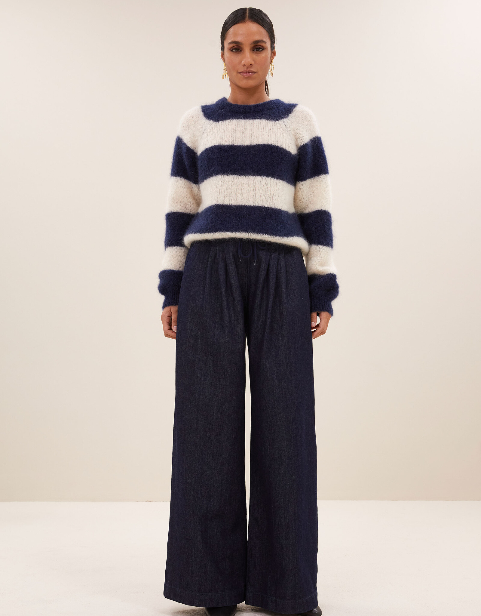 By-bar sian stripe pullover midnight stripe