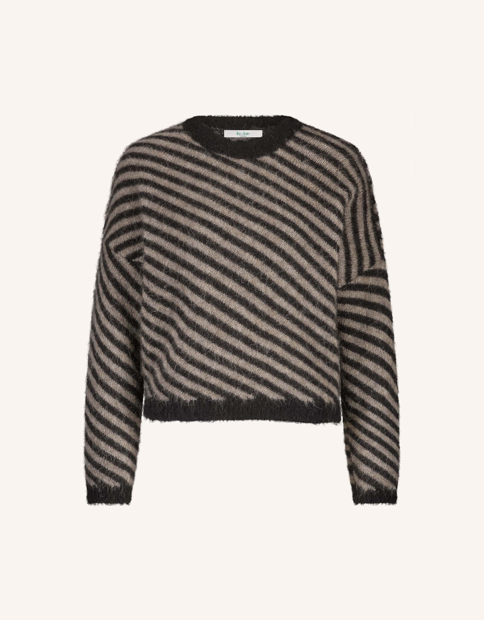 By-bar diagonal natural pullover biscuit