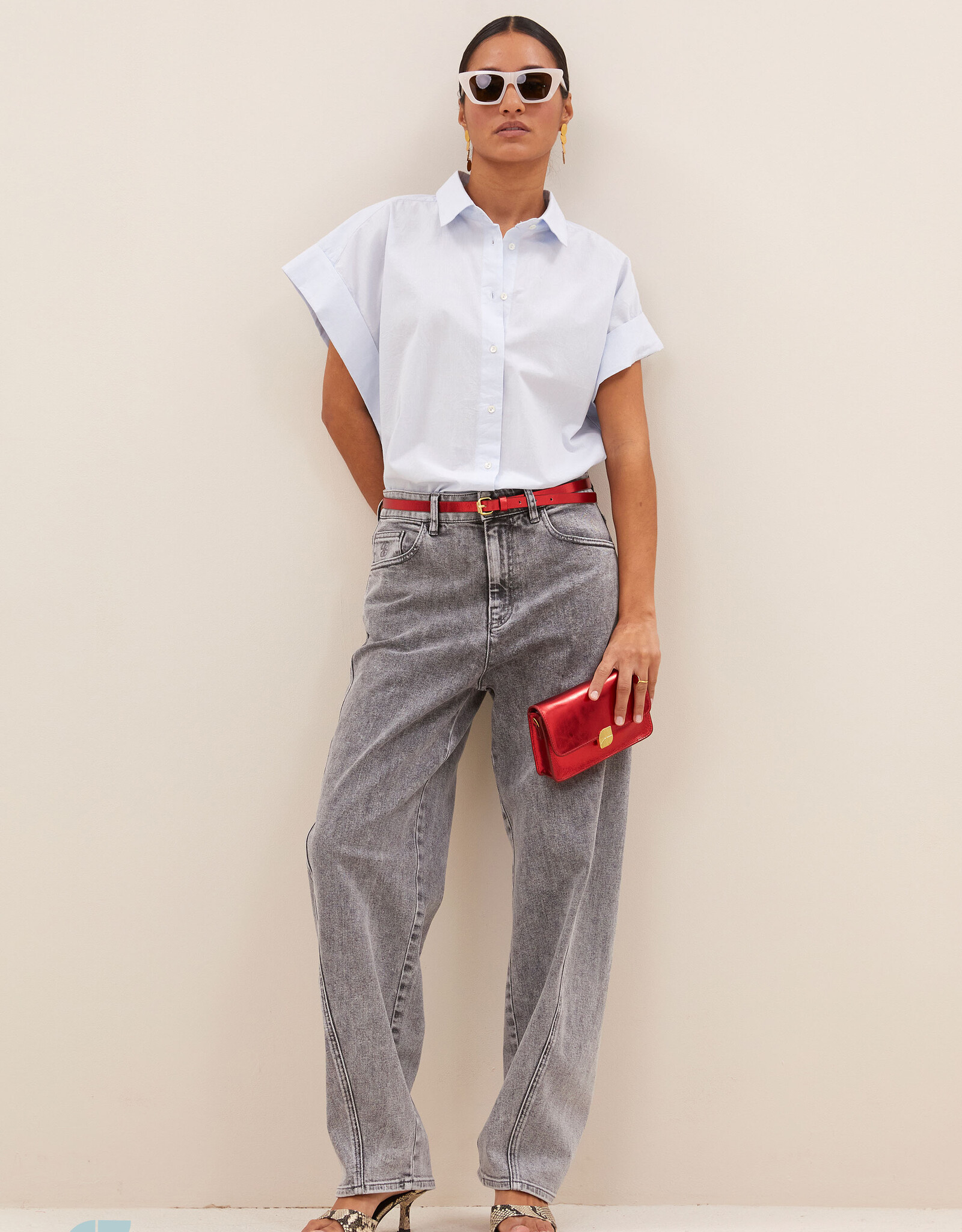 By-bar begum grey pants grey denim