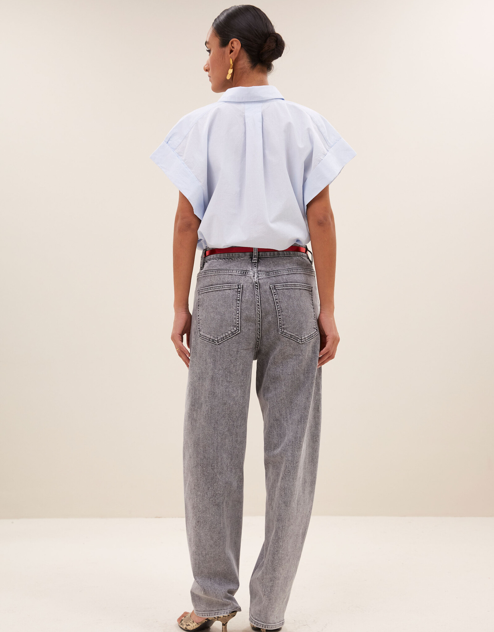 By-bar begum grey pants grey denim