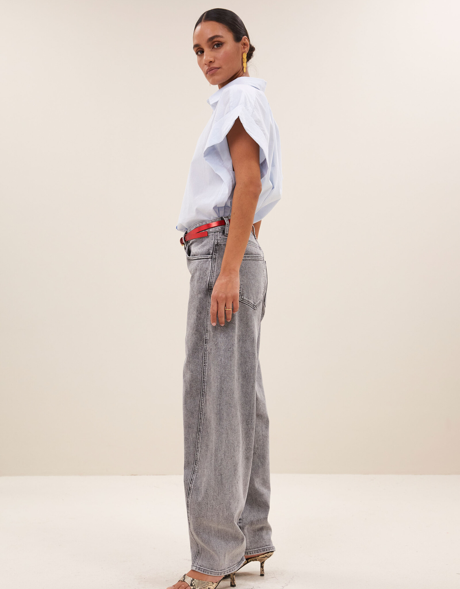 By-bar begum grey pants grey denim