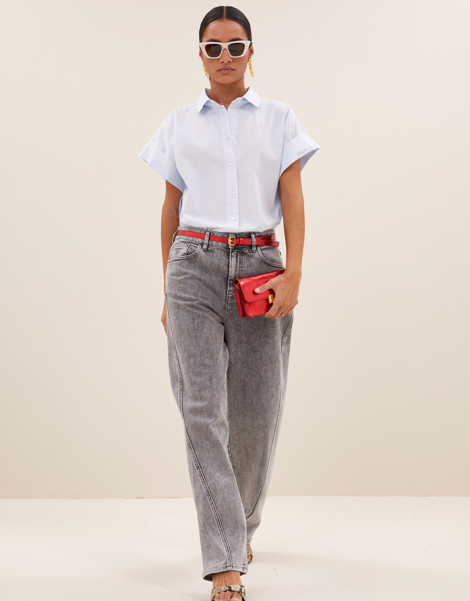 By-bar begum grey pants grey denim