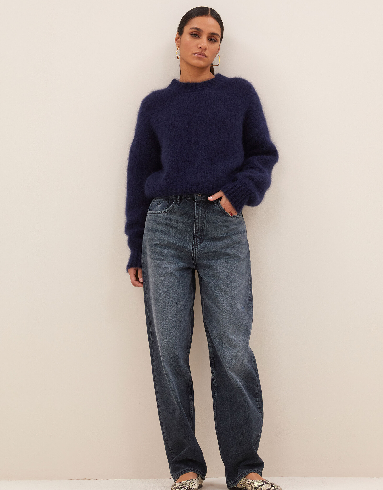 By-bar lew dark denim pants dark denim