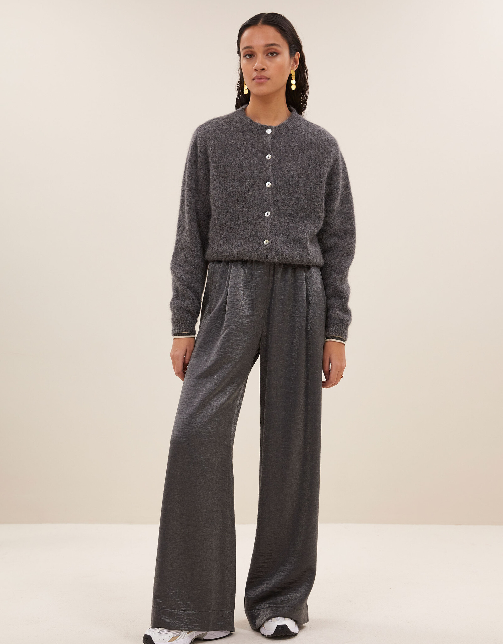 By-bar benji metallic pants metallic silver