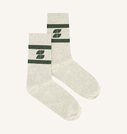 By-bar logo sparkle grey socks bottle green