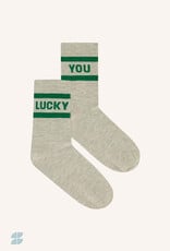 By-bar lucky sparkle grey socks spring green