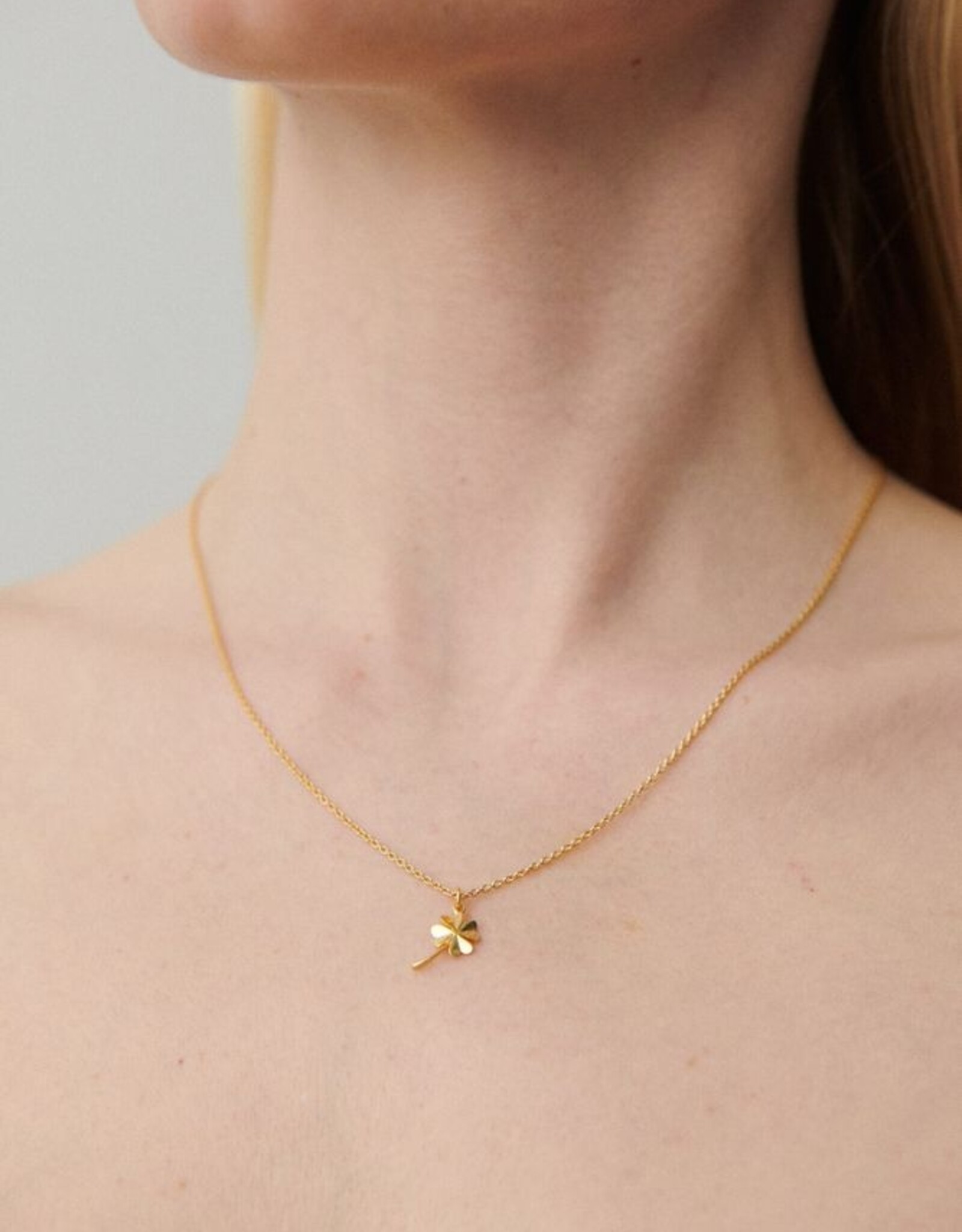 Pernille Corydon Clover necklace n-320-gp