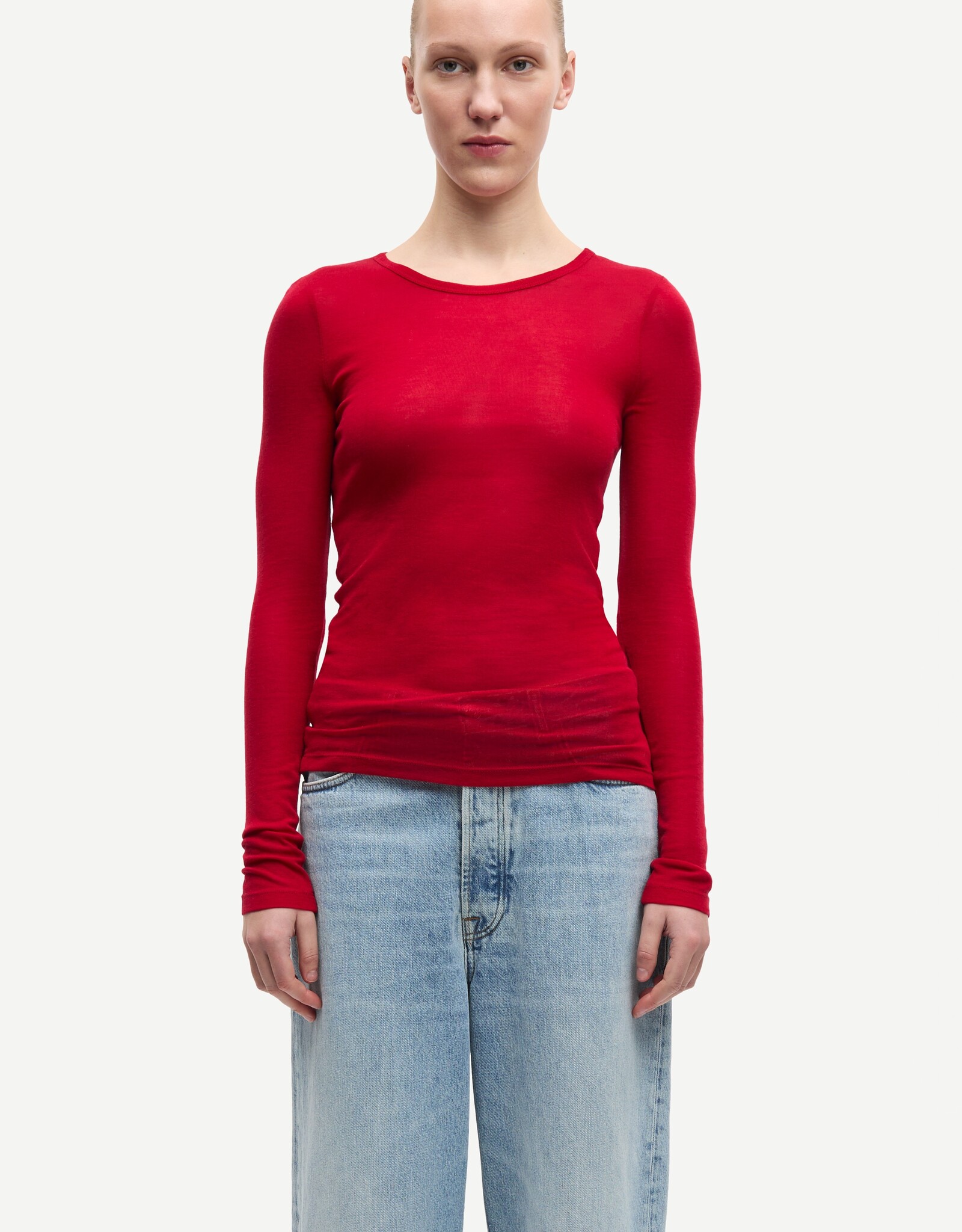 Samsoe Samsoe SADOU T-SHIRT LS 15499 HAUTE RED