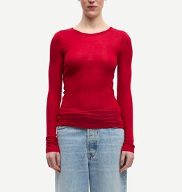 Samsoe Samsoe SADOU T-SHIRT LS HAUTE RED