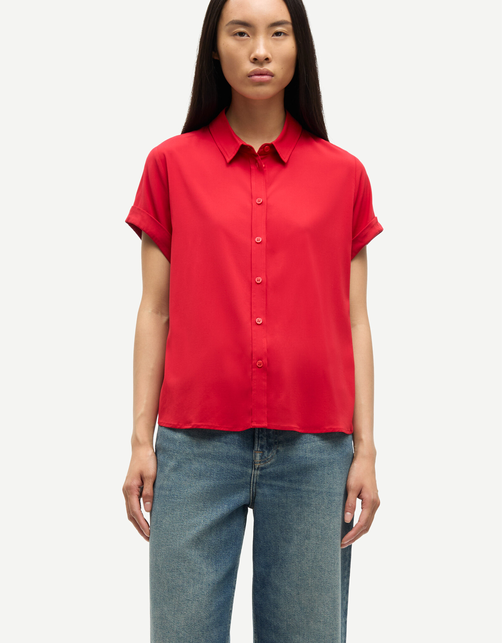 Samsoe Samsoe MAJAN SS SHIRT 9942 HAUTE RED