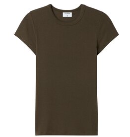 Filippa K Fine Rib Tee Dark Khaki Green